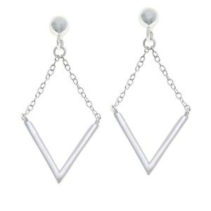 SEVILLA SILVER CHEVRON DROP EARINGS, NIB